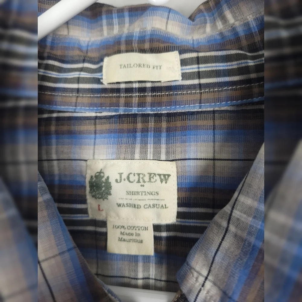 J. Crew Plaid Button Down Shirt Blue Gray